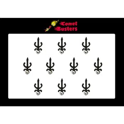 Comet Busters 10 Pcs Embellished Reusable Designer Bindis - Black-37