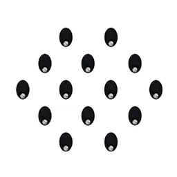 Comet Busters 14 Pcs Embellished Reusable Oval Bindis - Black-10