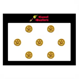 Comet Busters 7 Pcs Embellished Reusable Designer Bindis - Gold-Toned-6