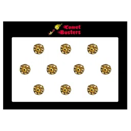 Comet Busters 10 Pcs Embellished Reusable Designer Bindis - Gold-Toned-4