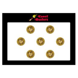 Comet Busters 7 Pcs Embellished Reusable Designer Bindis - Gold-Toned-9