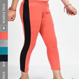 IndiWeaves Girls Pack Of 5 Striped Pure Cotton Capris-image-93