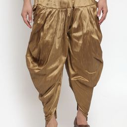 Kaifoo Men Gold-Toned Solid Silk Dhotis-53