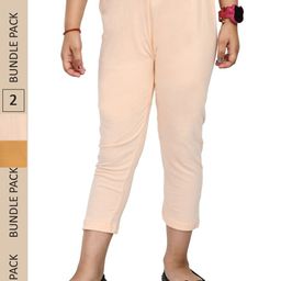 IndiWeaves Girls Pack Of 3 Colourblocked Pure Cotton Capris-image-80