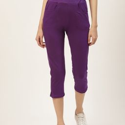 BRINNS Women Purple Solid Pure Cotton Capris-image-40
