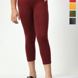 BAESD Girls Pack Of 5 Skinny Fit Mid Rise Cotton Capris-picture-34