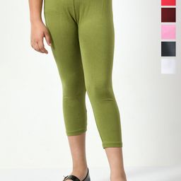 BAESD Girls Pack Of 6 Skinny Fit Mid Rise Cotton Capris-picture-4