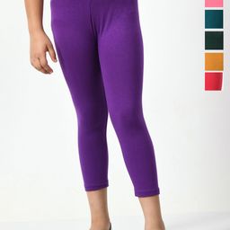 BAESD Girls Pack Of 6 Skinny Fit Mid Rise Cotton Capris-picture-43