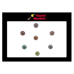 Comet Busters 7 Pcs Embellished Reusable Designer Bindis - Multicoloured-2