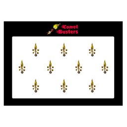 Comet Busters 10 Pcs Embellished Reusable Designer Bindis - Gold-Toned-47