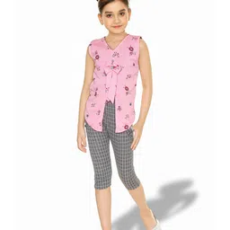 BAESD Girls Printed Top with Capris-image-22