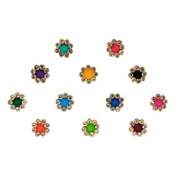 Comet Busters 12 Pcs Embellished Reusable Designer Bindis - Multicoloured image 3
