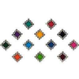 Comet Busters 12 Pcs Embellished Reusable Designer Bindis - Multicoloured image 2