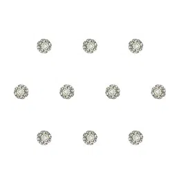 Comet Busters 10 Pcs Embellished Reusable Designer Bindis - Silver-Toned image 3