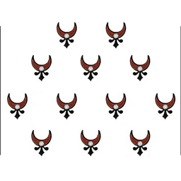 Comet Busters 12 Pcs Embellished Reusable Designer Bindis - Maroon & Black image 3