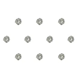 Comet Busters 10 Pcs Embellished Reusable Designer Bindis - Silver-Toned image 2