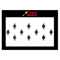Comet Busters 10 Pcs Reusable Embellished Designer Bindis - Black & Silver-Toned image 3