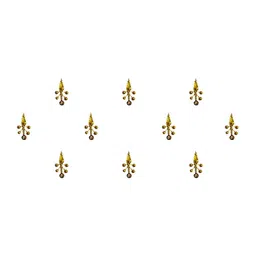 Comet Busters 10 Pcs Embellished Reusable Designer Bindis - Gold-Toned image 2