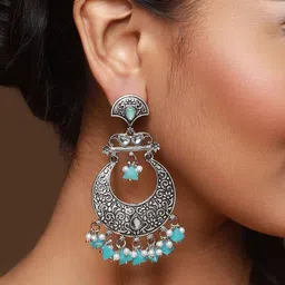Anouk Silver-Plated Contemporary Chandbalis Earrings-53