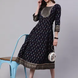 SAK JAIPUR Printed Anarkali Flared Kurta image 2