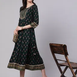SAK JAIPUR Printed Anarkali Flared Kurta image 2