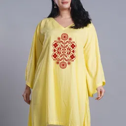 LetsDressUp Ethnic Motifs V-Neck Yoke Design Bell Sleeves Kurta-picture-32