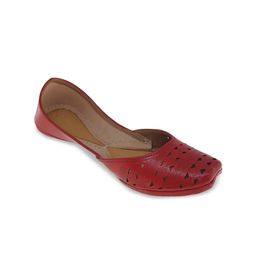 Fulkari Women Red Mojaris-image-55