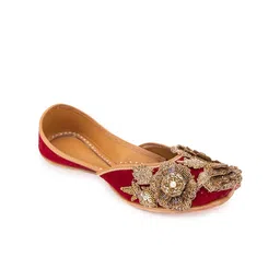 5 ELEMENTS Sequinned & Beads Embellished Mojaris Flats-19