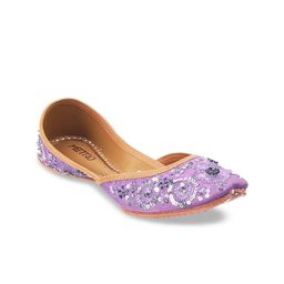 Metro Women Purple Embellished Mojaris-image-24