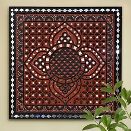 Peepul Tree Red & Brown Clay Wall Hanging-44