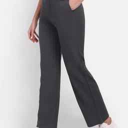 BROADSTAR Women Relaxed Straight Leg Straight Fit High-Rise Easy Wash Trousers-picture-18