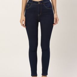 PARIS HAMILTON Women Navy Blue Skinny Fit High-Rise Stretchable Jeans-image-80