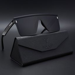 Voyage Unisex Black Lens & Black Wayfarer Sunglasses with Polarised Lens-53