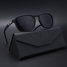 Voyage Unisex Black Lens & Black Wayfarer Sunglasses with Polarised and UV Protected Lens-0