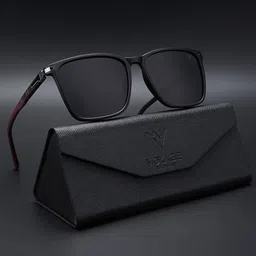 Voyage Unisex Black Lens & Black Wayfarer Sunglasses with Polarised and UV Protected Lens-3