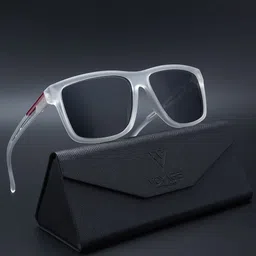 Voyage Unisex Black Lens & White Wayfarer Sunglasses with Polarised and UV Protected Lens-15
