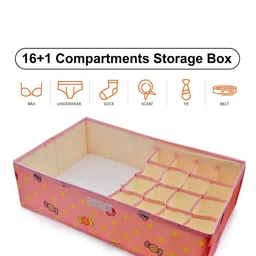 Awestuffs Pink & Red Printed Fabric Drawer Organiser image 4