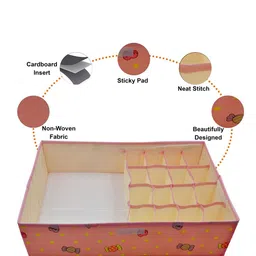 Awestuffs Pink & Red Printed Fabric Drawer Organiser image 5