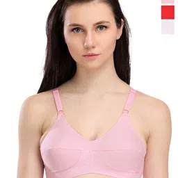 SELFCARE Pack of 3 Cotton Non Padded Cotton Full Coverage Beginners Bra - SN2313-40A-picture-18