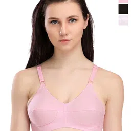 SELFCARE Pack of 3 Cotton Non Padded Cotton Full Coverage Beginners Bra - SN2315-40A-picture-51