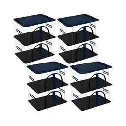 Kuber Industries Navy Blue 8Pcs Regular Multi-Utility Organisers-10