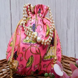 Kuber Industries Set Of 3 Ethnic Motifs Printed Potli Clutches-5
