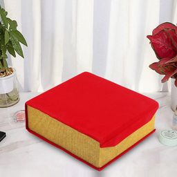 Kuber Industries Red & Gold-Toned Colourblocked Wooden 4 Rod Bangle Box-46