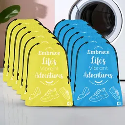 Kuber Industries Yellow & Blue 12 Pieces Printed Multi-Utility Organisers-41