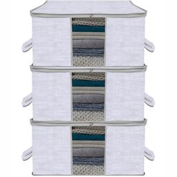 Kuber Industries Grey 3 Pieces Regular Multi-Utility Organisers-2