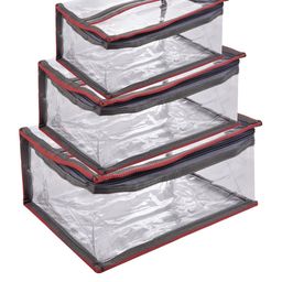 Kuber Industries Transparent 3 Pieces Makeup Organisers With Handle-image-34