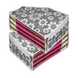 Kuber Industries Grey 2 Pieces Printed Fabric Multi-Utility Organisers-image-17