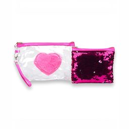 HOUSE OF QUIRK Pink 2 Pieces Printed Makeup  Organisers-27