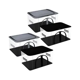 Kuber Industries Black 4 Pieces Regular Shoes Organisers-41