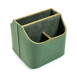 ICHKAN Serpentine Olive Green & Gold Toned Textured Regular Desk Organiser-26